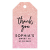 Custom Sweet 16 Thank You Favor Tags with String, Set of 60-Set of 60-Andaz Press-Blush Pink Glitter-