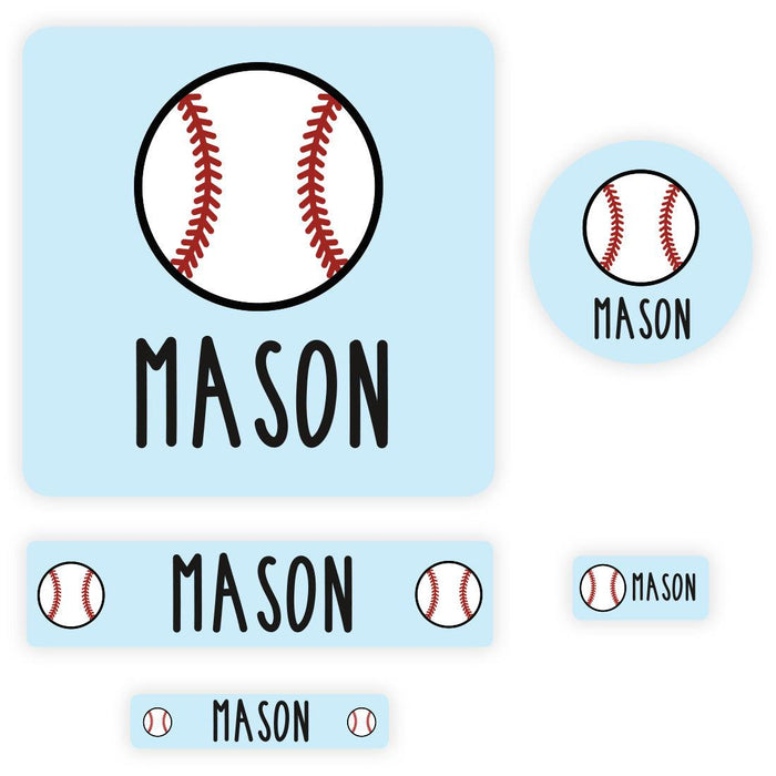 Custom Waterproof School Name Labels, Back to School Supplies, Set of 120-Set of 120-Andaz Press-Baseball-