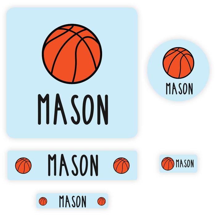 Custom Waterproof School Name Labels, Back to School Supplies, Set of 120-Set of 120-Andaz Press-Basketball-
