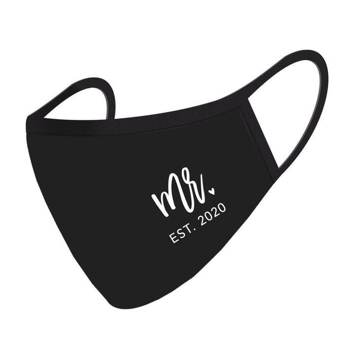 Custom Wedding Collection Face Mask, Reusable Black Cloth Masks with 1 Replaceable PM 2.5 Protection Filter-Set of 1-Andaz Press-Mr. EST.-