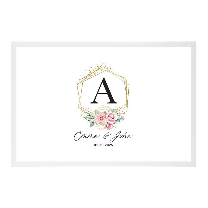 Custom Wedding Signature Frame Guest Book Alternative, Set of 1-Set of 1-Andaz Press-Monogram-