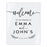 Custom Wedding Welcome Sign, Elegant White Acrylic for Reception and Ceremony, 16'' x 20'', Set of 1-Set of 1-Andaz Press-Modern-
