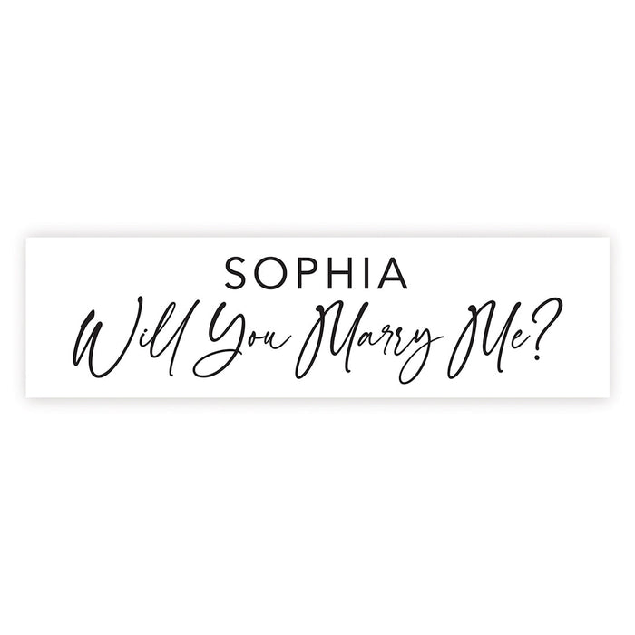 Custom Will You Marry Me Sign Banner, Proposal and Valentine's Day Decorations Ideas, Set of 1-Set of 1-Andaz Press-Classic Will You Marry Me?-