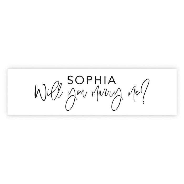 Custom Will You Marry Me Sign Banner, Proposal and Valentine's Day Decorations Ideas, Set of 1-Set of 1-Andaz Press-Minimal Will You Marry Me?-