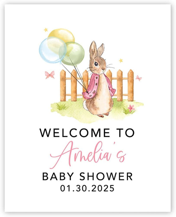 Custom Woodland Forest Animals Baby Shower Canvas Welcome Signs-Set of 1-Andaz Press-Woodland Deers-