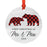 Custom Year Metal Christmas Ornament, Gray Wood | Red Buffalo Plaid Bears, Our First Christmas-Set of 1-Andaz Press-Our First Christmas as a Family-