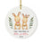 Custom Year Round Porcelain Girl Baby's Christmas Tree Ornament Gift, Watercolor Bunny Rabbit-Set of 1-Andaz Press-Baby's First Christmas-