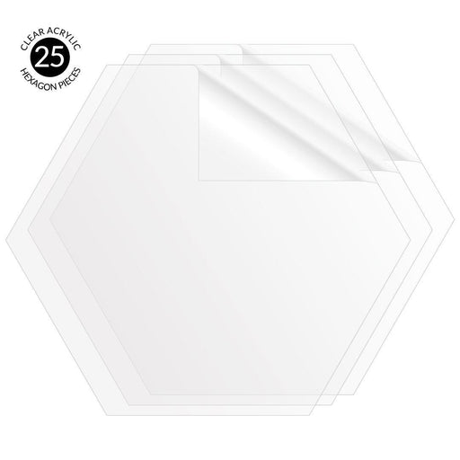 DIY Blank Clear Hexagon Acrylic Tiles, Set of 25-Set of 25-Koyal Wholesale-