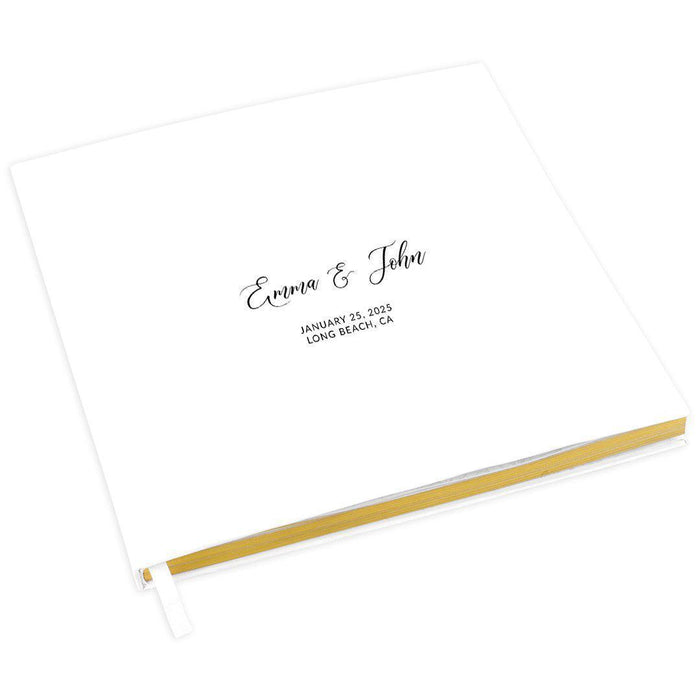 Elegant Custom Wedding Guestbook with Gold Accents - 45 Designs-Set of 1-Andaz Press-Classic Design-