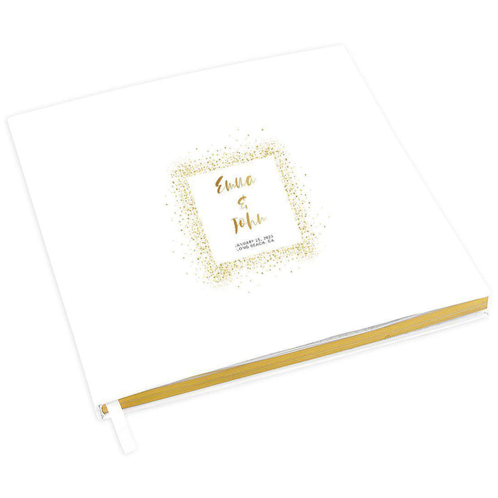 Elegant Custom Wedding Guestbook with Gold Accents - 45 Designs-Set of 1-Andaz Press-Gold Confetti-