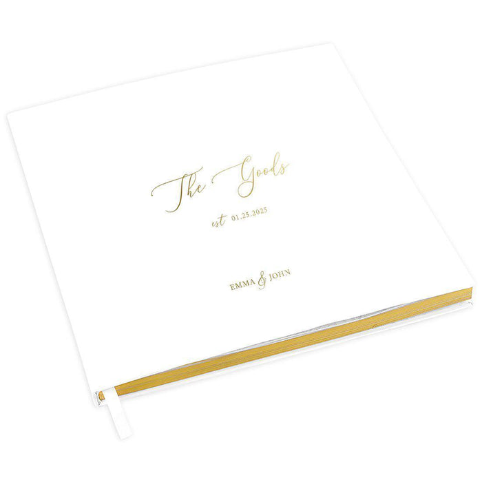 Elegant Custom Wedding Guestbook with Gold Accents - 45 Designs-Set of 1-Andaz Press-Gold Established Design-