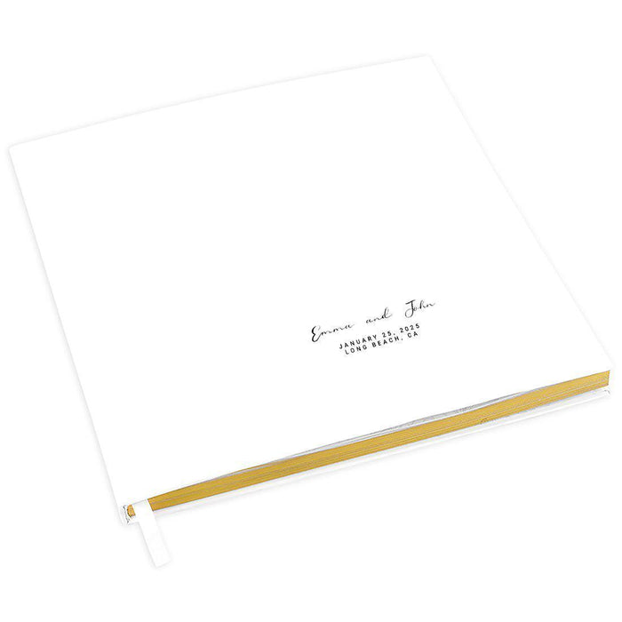 Elegant Custom Wedding Guestbook with Gold Accents - 45 Designs-Set of 1-Andaz Press-Minimal Design-