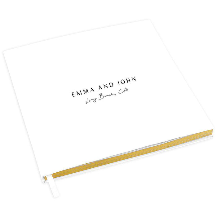 Elegant Custom Wedding Guestbook with Gold Accents - 45 Designs-Set of 1-Andaz Press-Minimal Font-