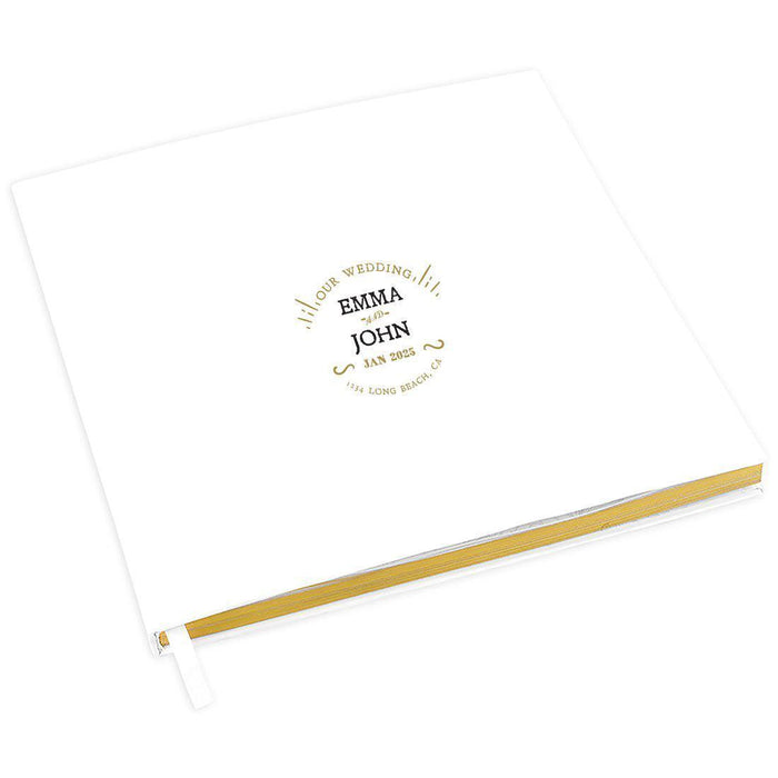 Elegant Custom Wedding Guestbook with Gold Accents - 45 Designs-Set of 1-Andaz Press-Stencil Design-