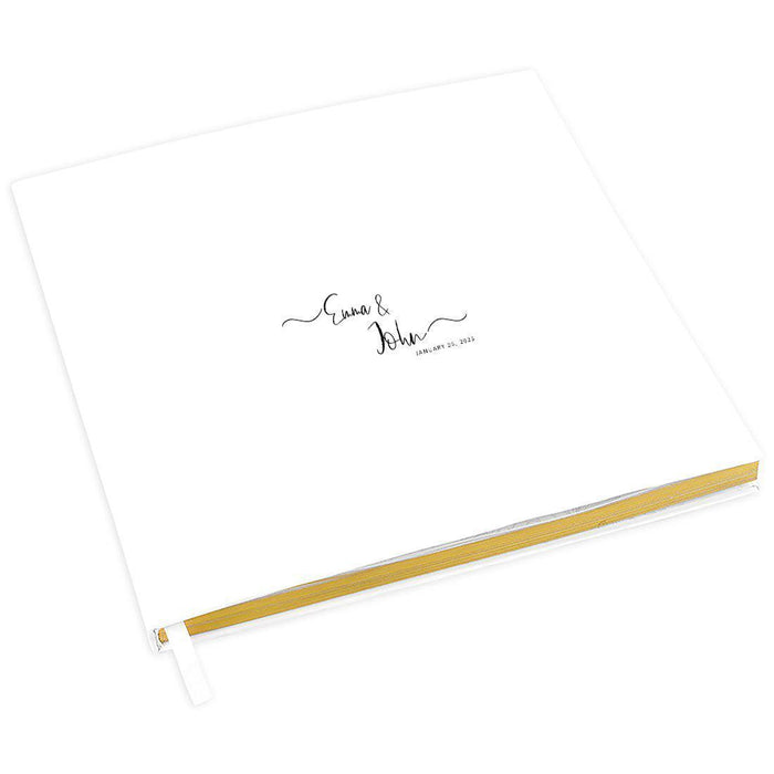 Elegant Custom Wedding Guestbook with Gold Accents - 45 Designs-Set of 1-Andaz Press-Swirl Design-