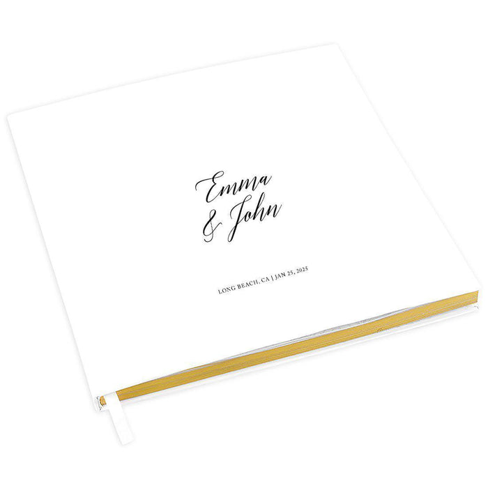 Elegant Custom Wedding Guestbook with Gold Accents - 45 Designs-Set of 1-Andaz Press-Traditional Script-