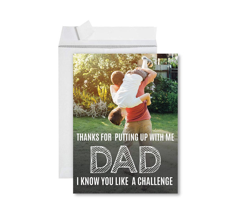 Father's Day Photo Jumbo Card with Envelope, Greeting Card for Him, Set of 1-Set of 1-Andaz Press-We Love You Dad!-