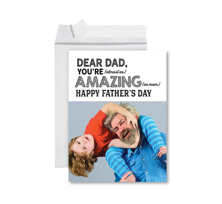Father's Day Photo Jumbo Card with Envelope, Greeting Card for Him, Set of 1-Set of 1-Andaz Press-We Love You Dad!-