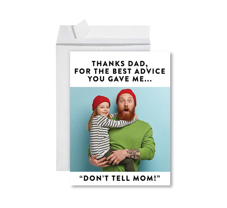 Father's Day Photo Jumbo Card with Envelope, Greeting Card for Him, Set of 1-Set of 1-Andaz Press-We Love You Dad!-