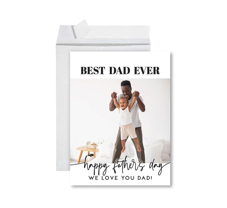 Father's Day Photo Jumbo Card with Envelope, Greeting Card for Him, Set of 1-Set of 1-Andaz Press-We Love You Dad!-