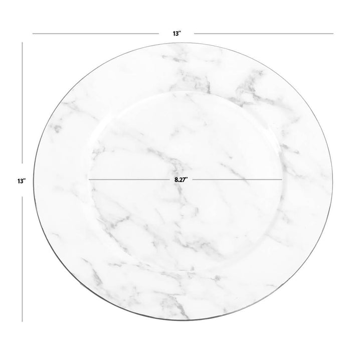 Faux Marble Charger Plates, Set of 4-Set of 4-Koyal Wholesale-