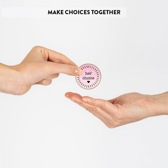 Flip to Decide Coin Includes Keychain Holder, Set of 1-Set of 1-Andaz Press-His / Her Choice-