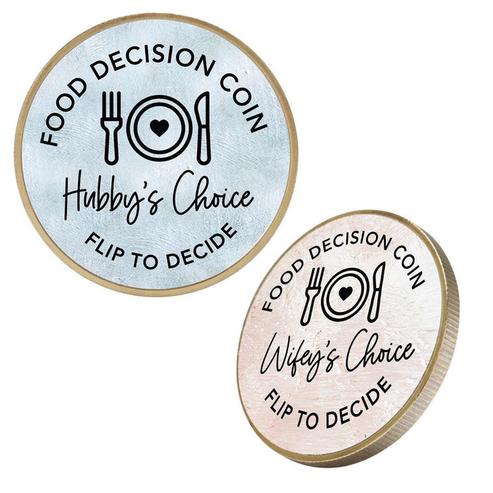 Flip to Decide Coin Includes Keychain Holder, Set of 1-Set of 1-Andaz Press-Food Decision Coin-