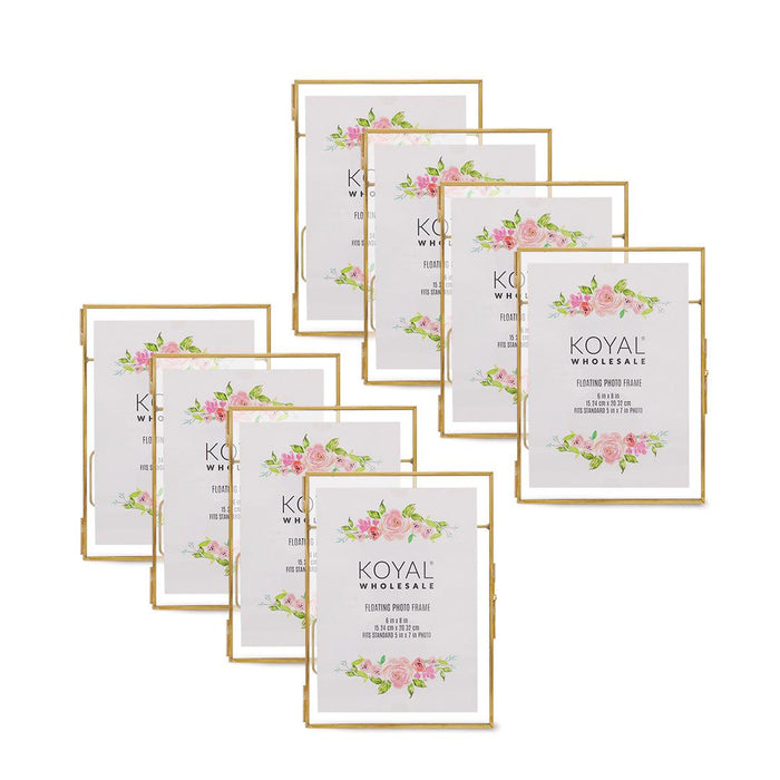Floating Glass Frames-Koyal Wholesale-Gold-5" x 7"-