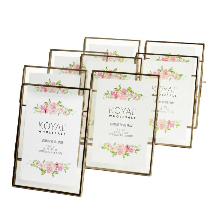 Floating Glass Frames-Koyal Wholesale-Gold-5" x 7"-