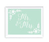 Floral Mint Green Wedding Party Signs-Set of 1-Andaz Press-Mr. & Mrs.-