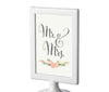 Framed Floral Roses Wedding Party Signs-Set of 1-Andaz Press-Mr. & Mrs.-