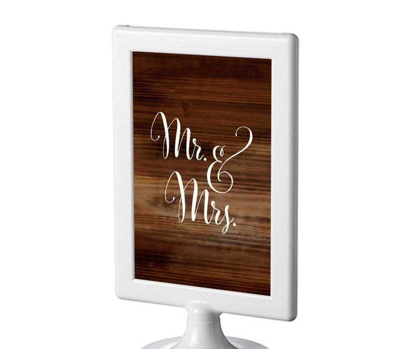 Framed Rustic Wood Wedding Party Signs-Set of 1-Andaz Press-Mr. & Mrs.-