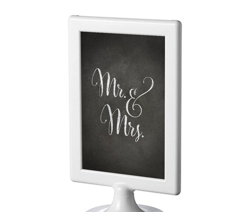 Framed Vintage Chalkboard Wedding Party Signs-Set of 1-Andaz Press-Mr. & Mrs.-