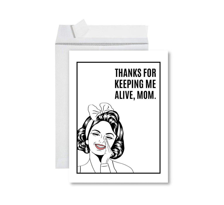Funny Cute Mother's Day Jumbo Card With Envelope-Set of 1-Andaz Press-I Woof You-