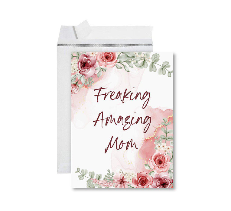 Funny Cute Mother's Day Jumbo Card With Envelope-Set of 1-Andaz Press-Freaking Amazing Mom-