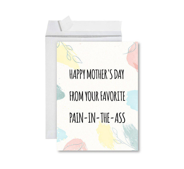 Funny Cute Mother's Day Jumbo Card With Envelope-Set of 1-Andaz Press-From Your Favorite Pain In The Ass-