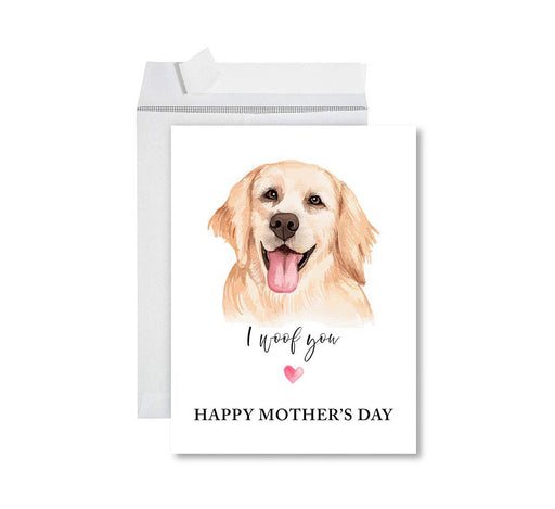 Funny Cute Mother's Day Jumbo Card With Envelope-Set of 1-Andaz Press-I Woof You-