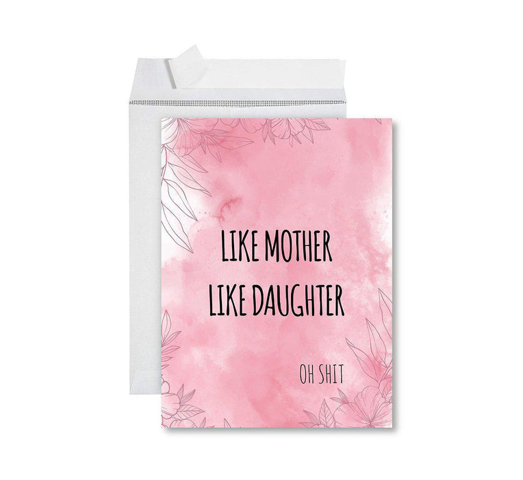 Funny Cute Mother's Day Jumbo Card With Envelope-Set of 1-Andaz Press-Like Mother Like Daughter-