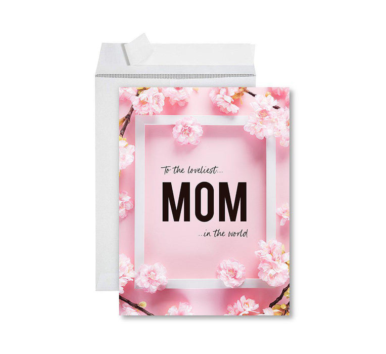 Funny Cute Mother's Day Jumbo Card With Envelope-Set of 1-Andaz Press-Loveliest Mom in The World-