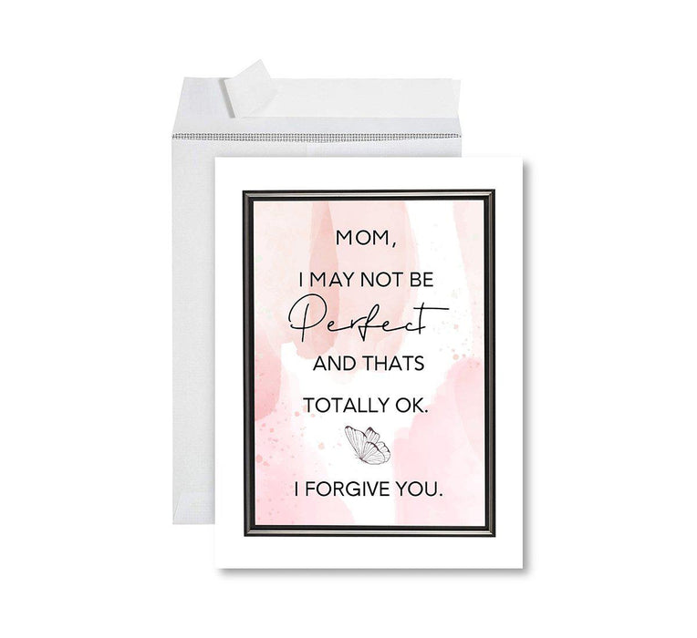 Funny Cute Mother's Day Jumbo Card With Envelope-Set of 1-Andaz Press-Mom I May Not Be Perfect-