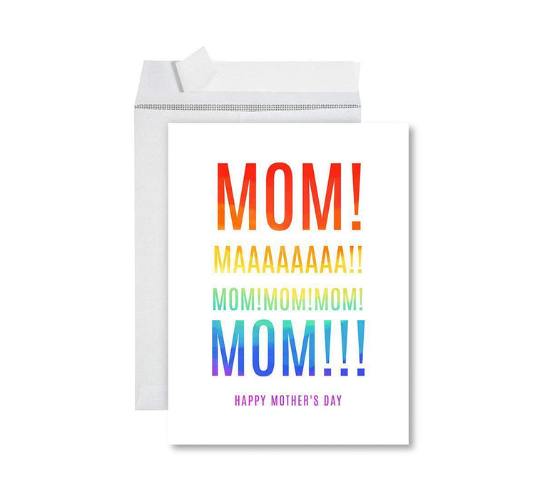 Funny Cute Mother's Day Jumbo Card With Envelope-Set of 1-Andaz Press-Mom Maa Mom-
