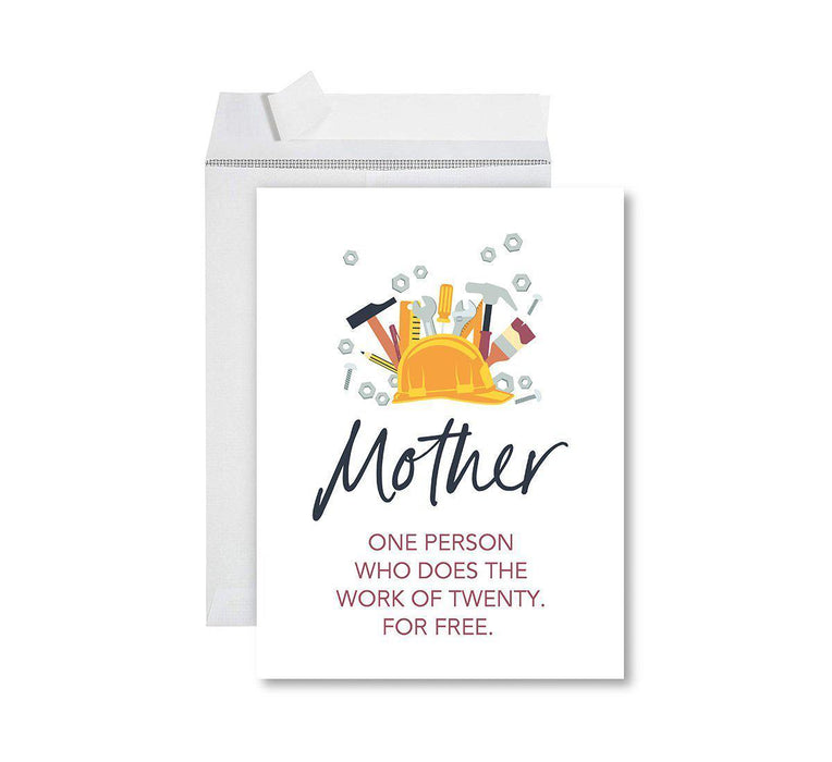 Funny Cute Mother's Day Jumbo Card With Envelope-Set of 1-Andaz Press-Mother One Person-