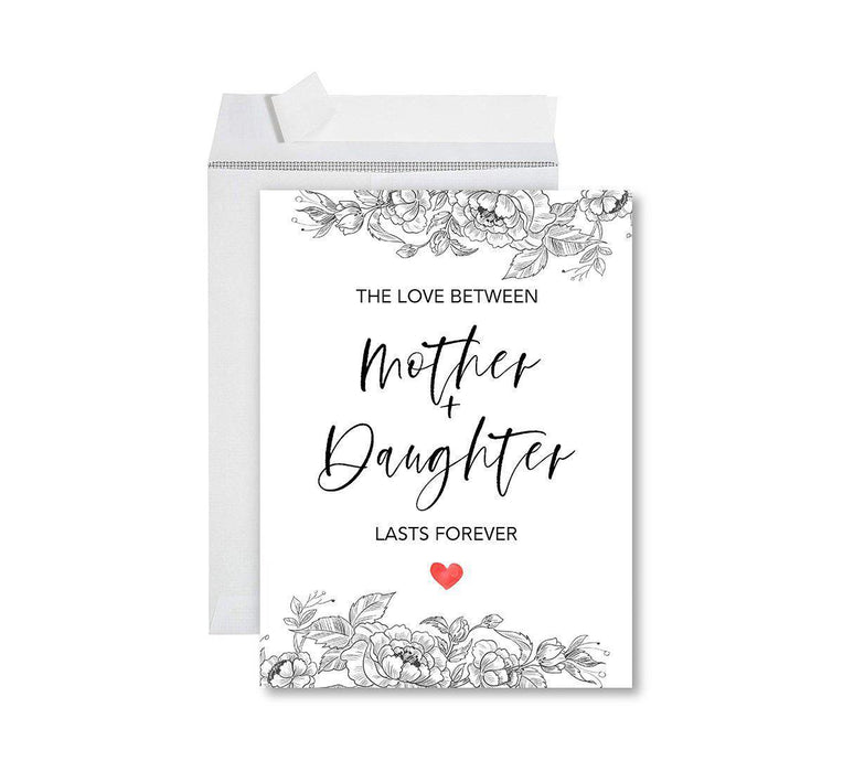 Funny Cute Mother's Day Jumbo Card With Envelope-Set of 1-Andaz Press-Mother and Daughter Lasts Forever-