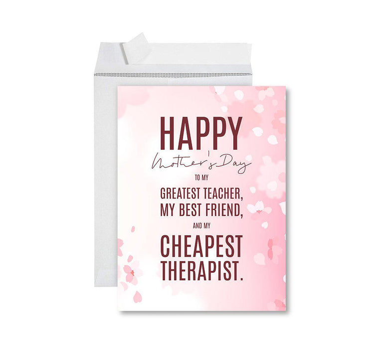 Funny Cute Mother's Day Jumbo Card With Envelope-Set of 1-Andaz Press-My Cheapest Therapist-