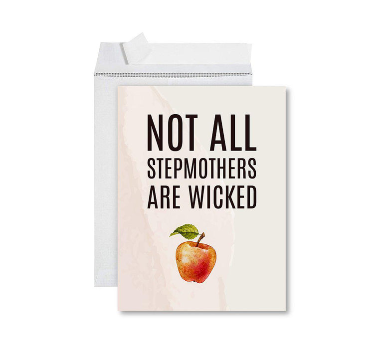 Funny Cute Mother's Day Jumbo Card With Envelope-Set of 1-Andaz Press-Not All Stepmothers Are Wicked-