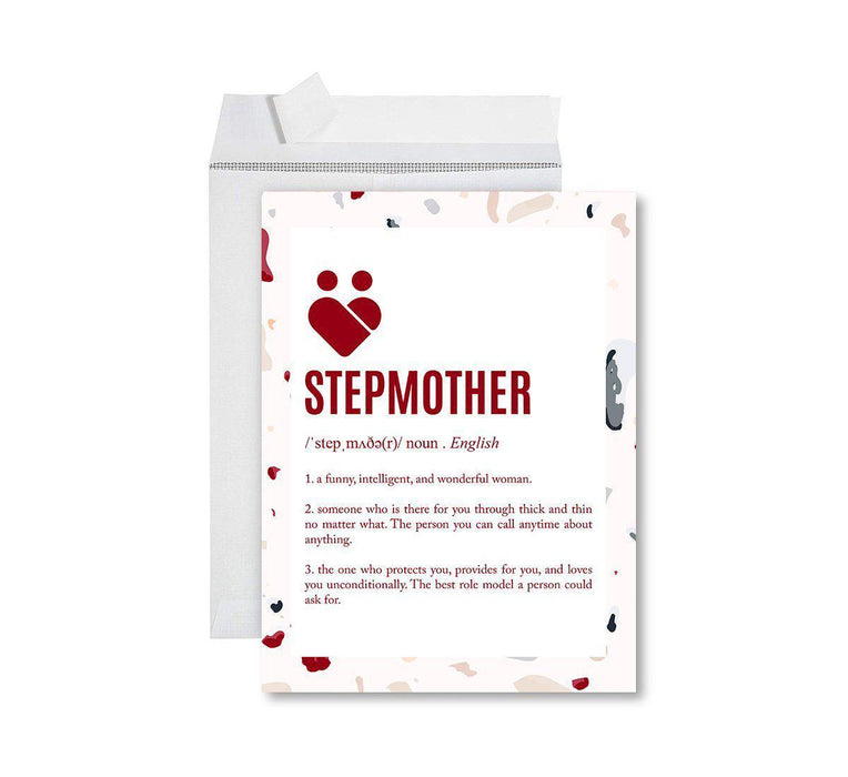 Funny Cute Mother's Day Jumbo Card With Envelope-Set of 1-Andaz Press-Stepmother Definition-