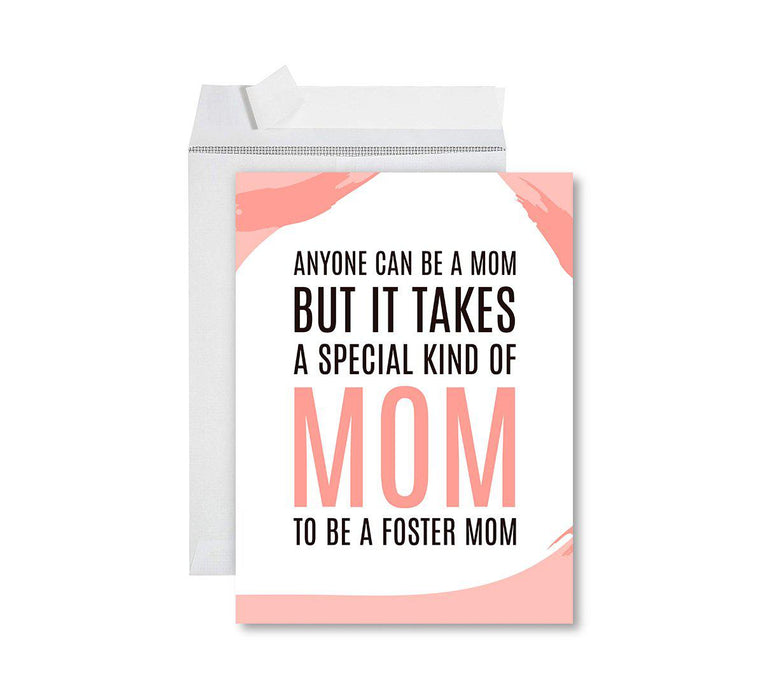 Funny Cute Mother's Day Jumbo Card With Envelope-Set of 1-Andaz Press-To Be A Foster Mom-