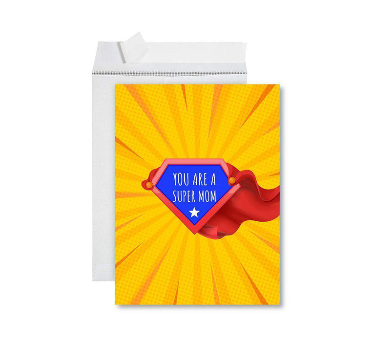 Funny Cute Mother's Day Jumbo Card With Envelope-Set of 1-Andaz Press-You Are A Super Mom-
