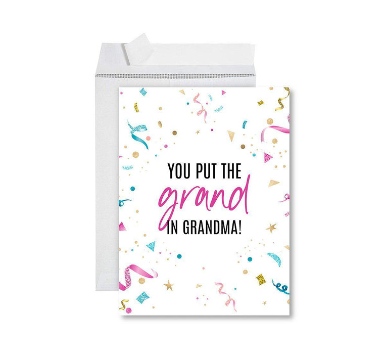 Funny Cute Mother's Day Jumbo Card With Envelope-Set of 1-Andaz Press-You Put the Grand In Grandma-
