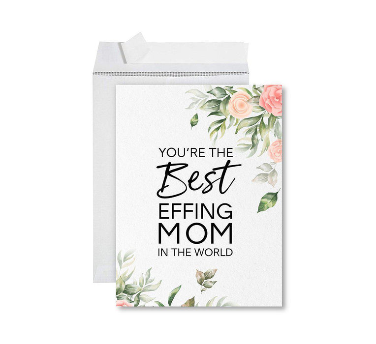 Funny Cute Mother's Day Jumbo Card With Envelope-Set of 1-Andaz Press-You're The Best Effing Mom-